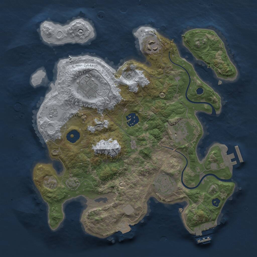 Rust Map: Procedural Map, Size: 3000, Seed: 633366, 11 Monuments