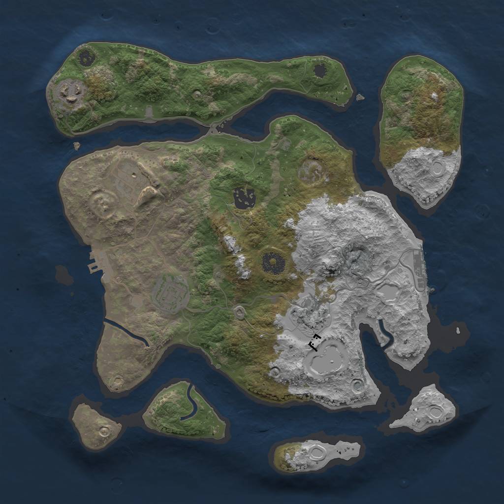 Rust Map: Procedural Map, Size: 3250, Seed: 87, 15 Monuments