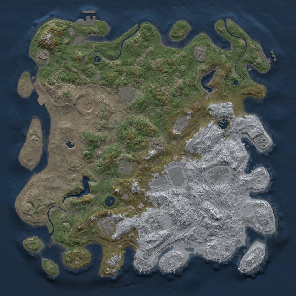 Rust Map: Procedural Map, Size: 4300, Seed: 880797810, 17 Monuments