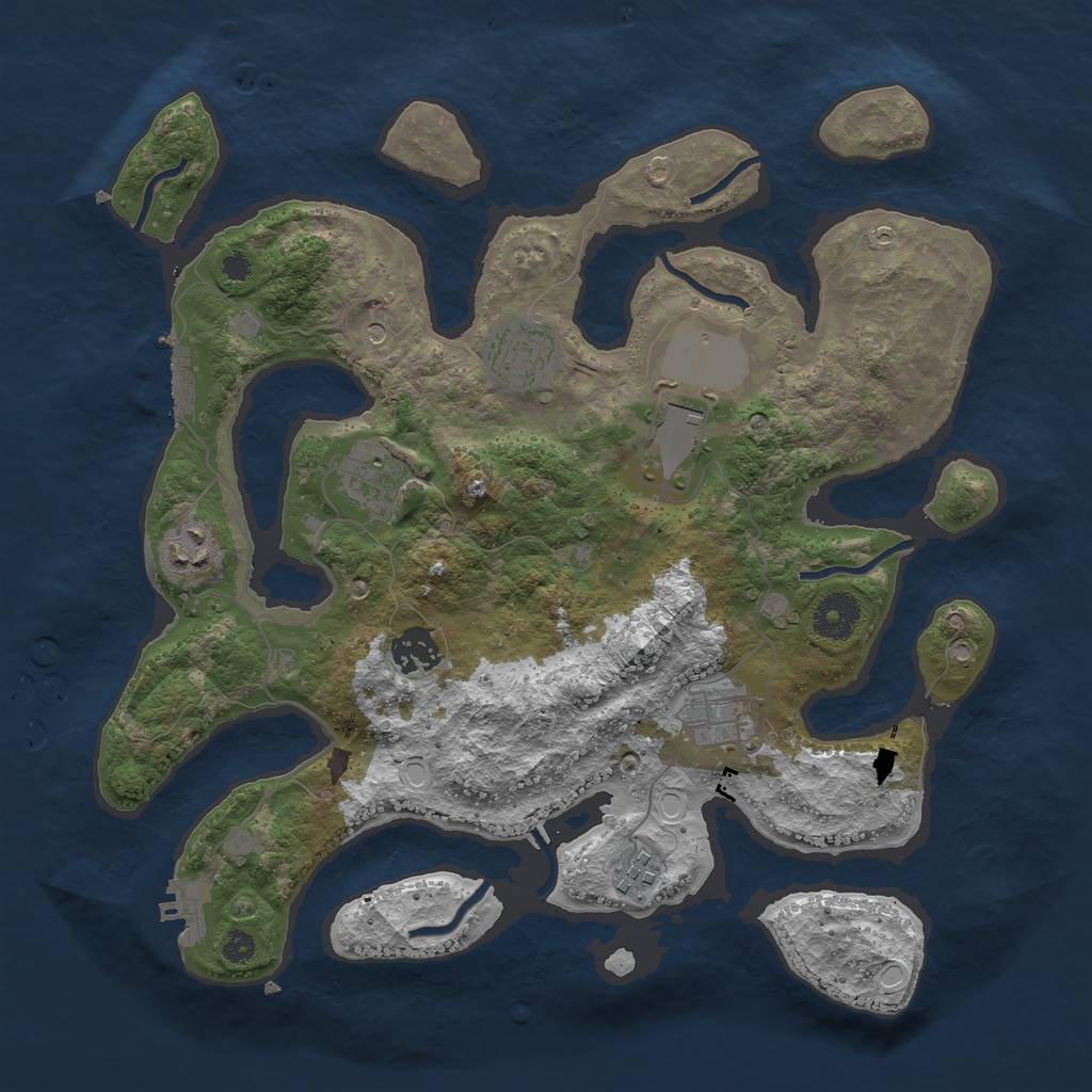 Rust Map: Procedural Map, Size: 3500, Seed: 188991, 15 Monuments