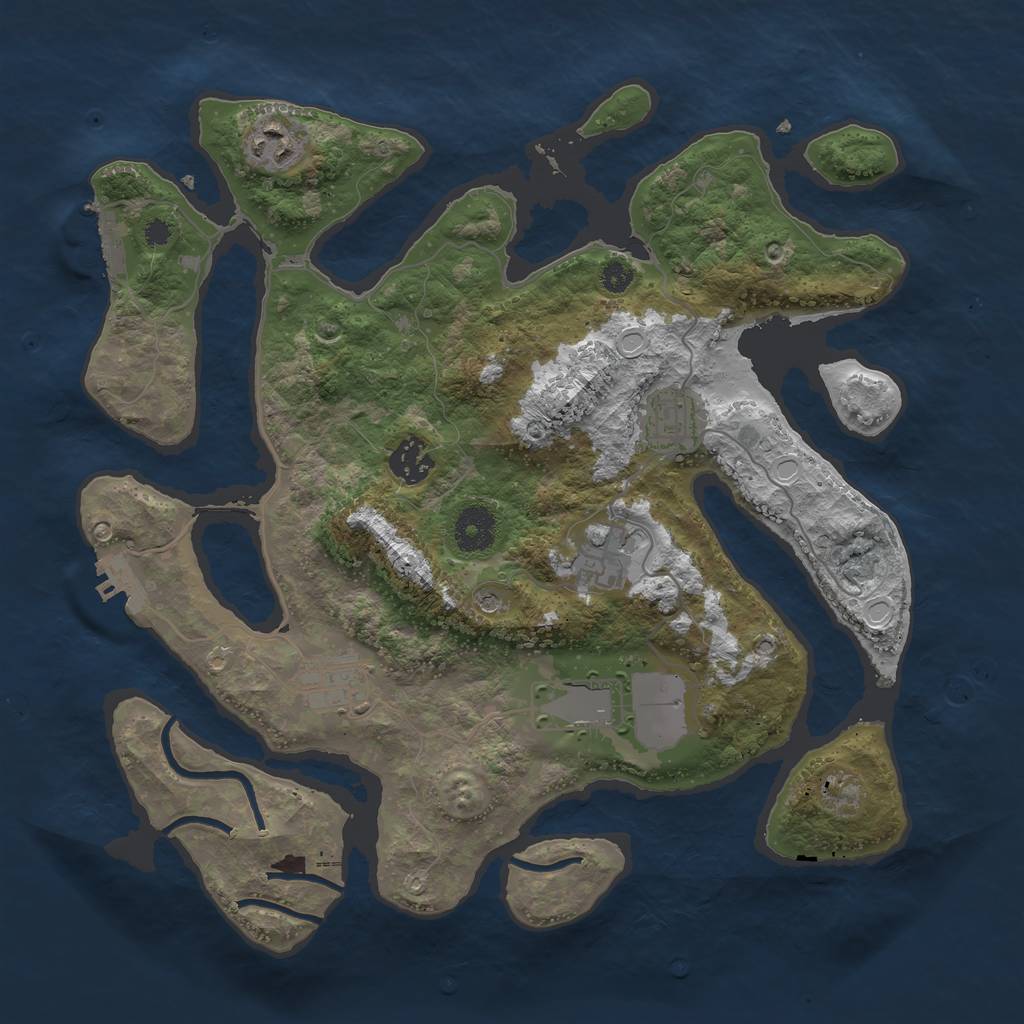 Rust Map: Procedural Map, Size: 3500, Seed: 12981, 17 Monuments