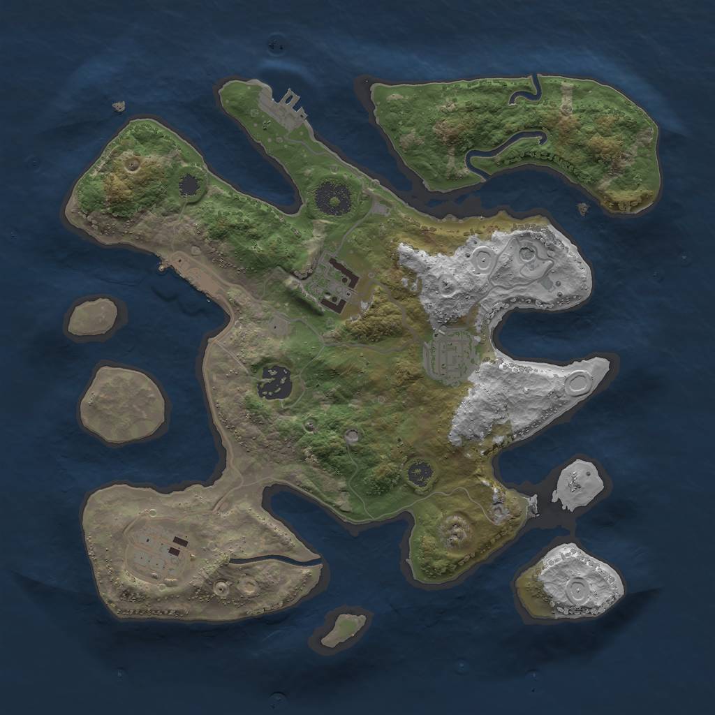 Rust Map: Procedural Map, Size: 3000, Seed: 759303, 12 Monuments