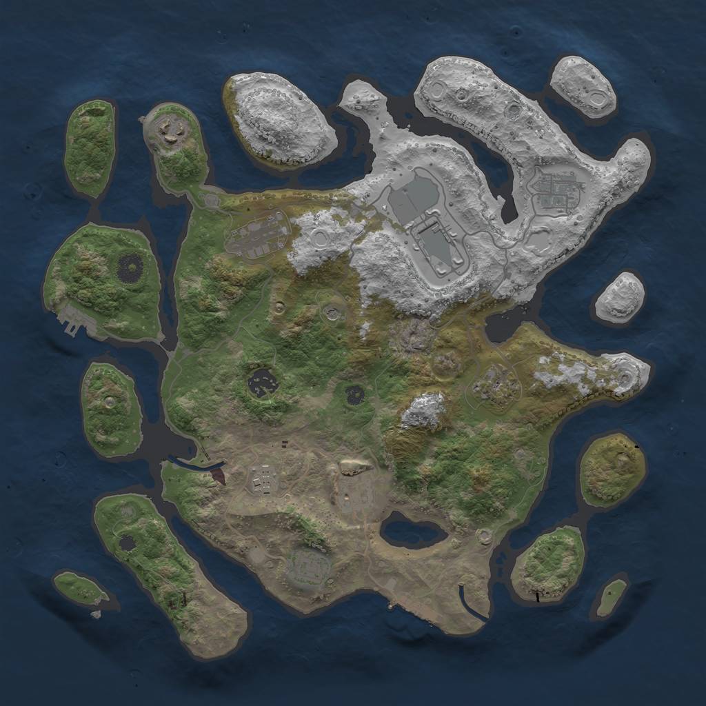 Rust Map: Procedural Map, Size: 3750, Seed: 78130, 17 Monuments
