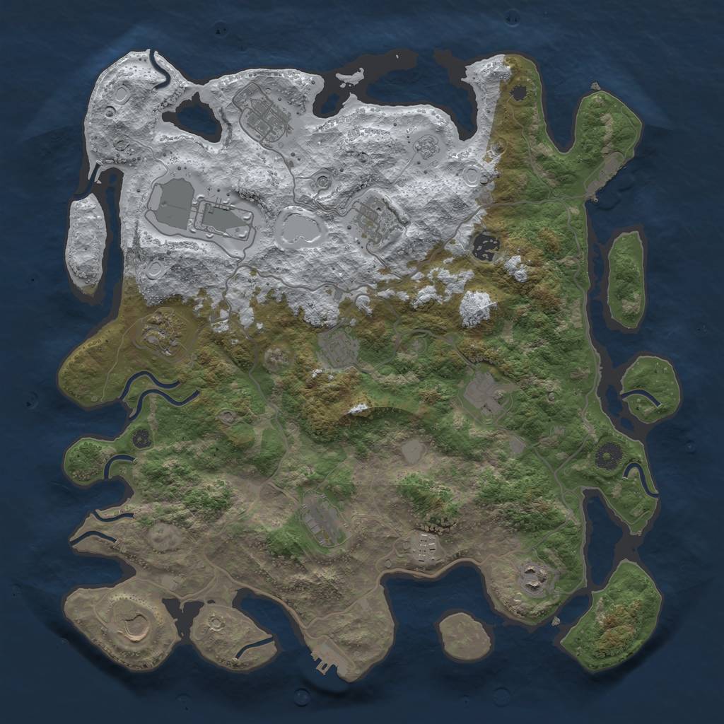 Rust Map: Procedural Map, Size: 4000, Seed: 594, 20 Monuments