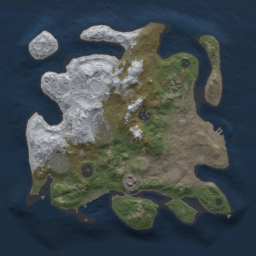 Rust Map: Procedural Map, Size: 3000, Seed: 139637871, 14 Monuments