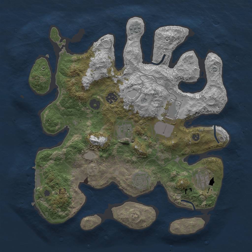 Rust Map: Procedural Map, Size: 3500, Seed: 582567979, 13 Monuments