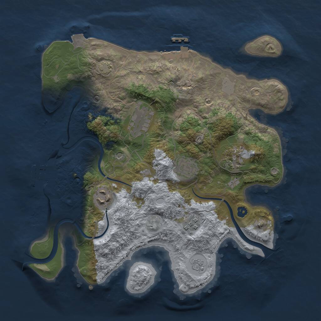 Rust Map: Procedural Map, Size: 3000, Seed: 499705, 11 Monuments