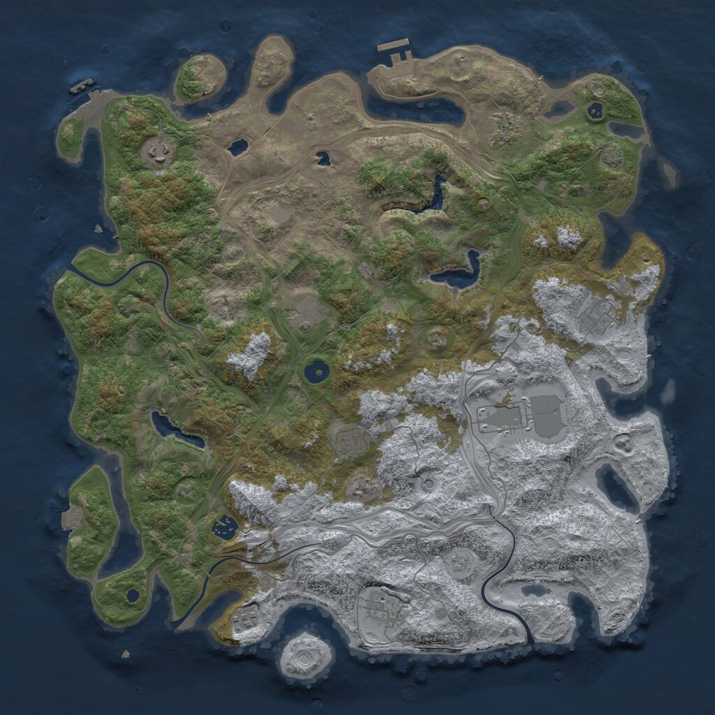 Rust Map: Procedural Map, Size: 4500, Seed: 604210406, 15 Monuments