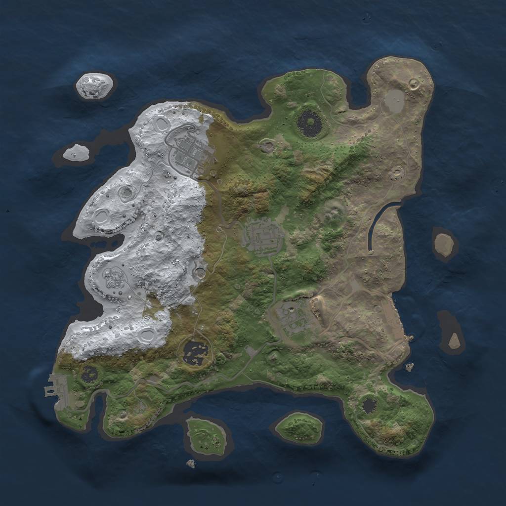 Rust Map: Procedural Map, Size: 3000, Seed: 863566, 13 Monuments