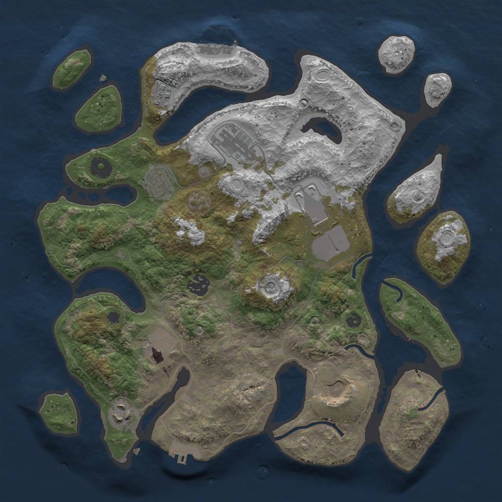 Rust Map: Procedural Map, Size: 3500, Seed: 16231, 16 Monuments