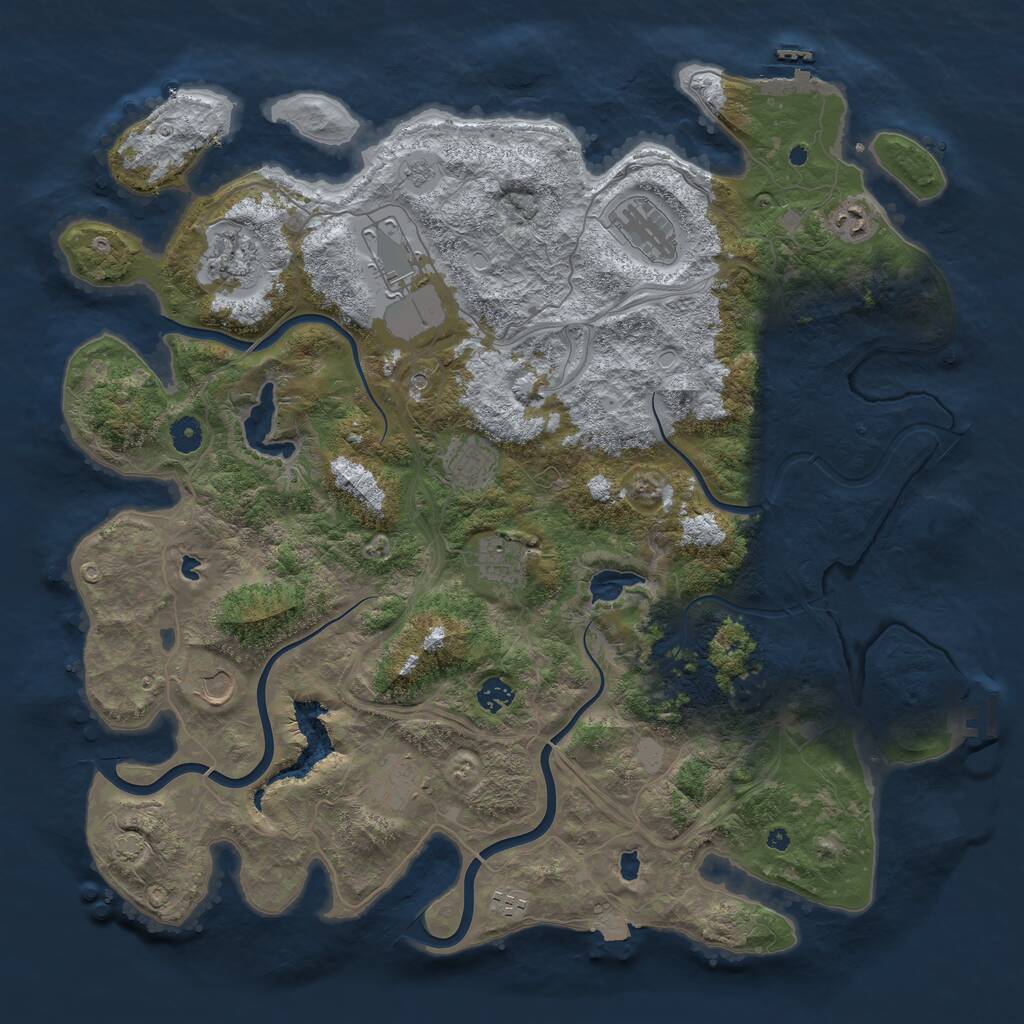 Rust Map: Procedural Map, Size: 4500, Seed: 1619323322, 16 Monuments