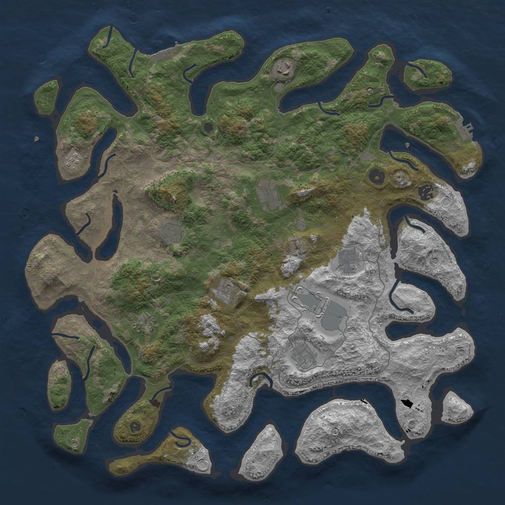 Rust Map: Procedural Map, Size: 4750, Seed: 956597696, 21 Monuments