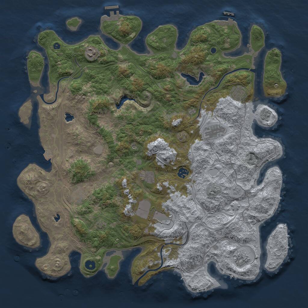Rust Map: Procedural Map, Size: 4500, Seed: 2094491100, 15 Monuments