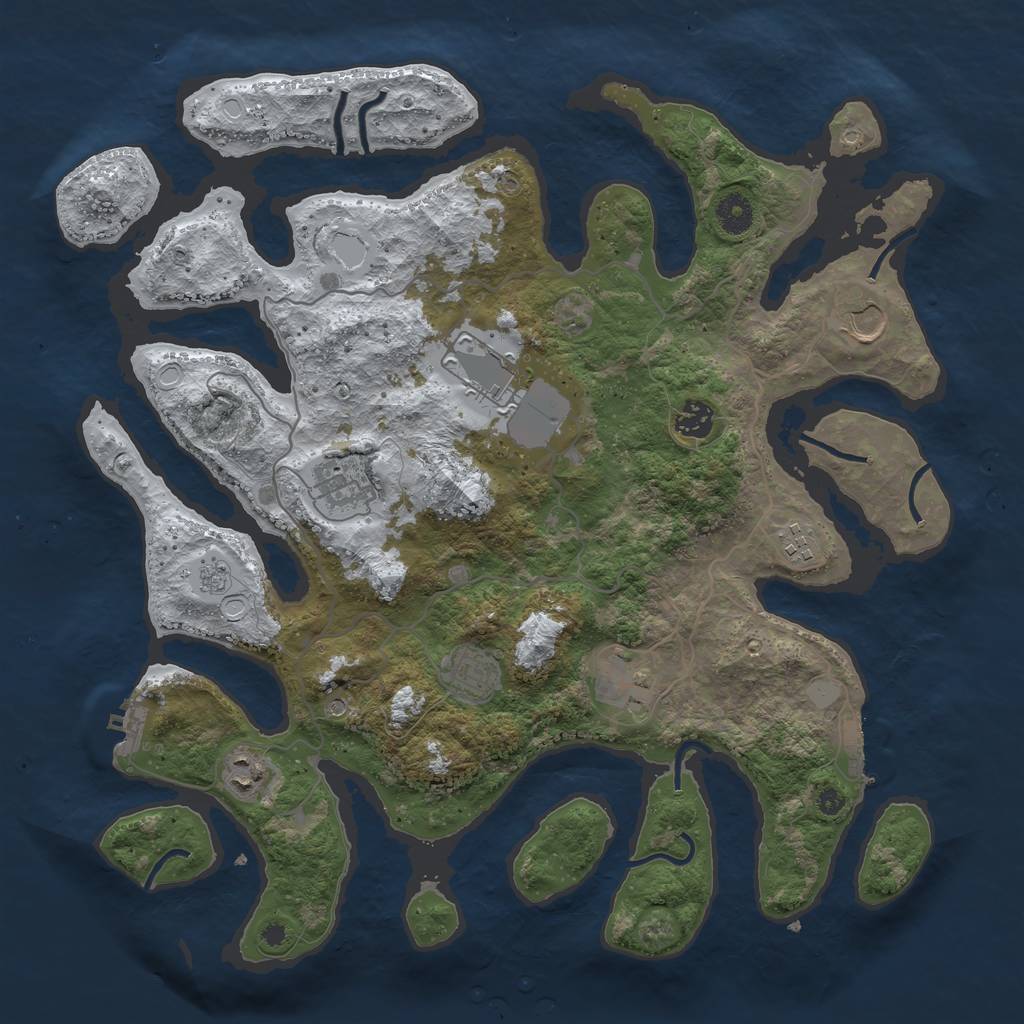 Rust Map: Procedural Map, Size: 4000, Seed: 1792494866, 17 Monuments