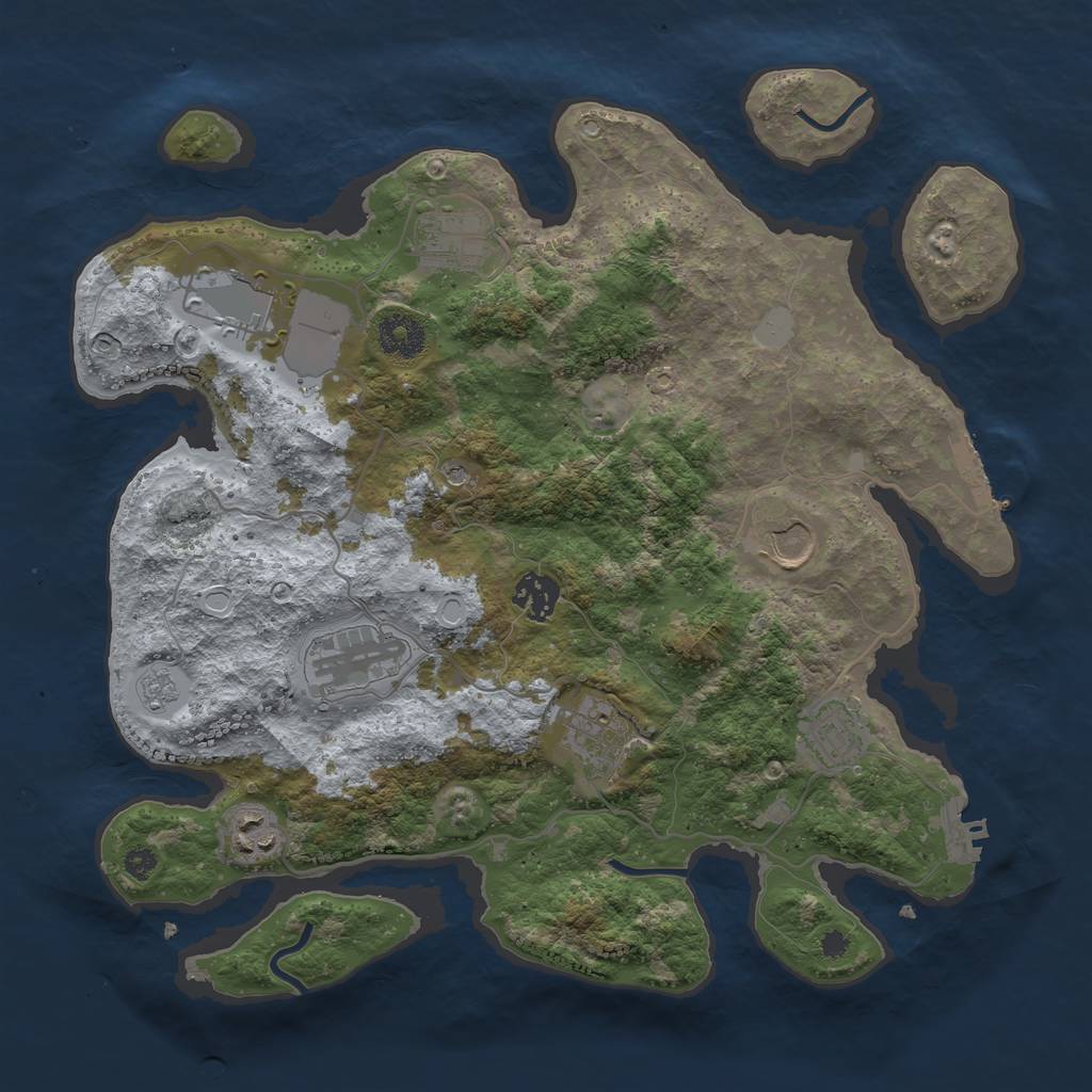 Rust Map: Procedural Map, Size: 3500, Seed: 473782939, 17 Monuments