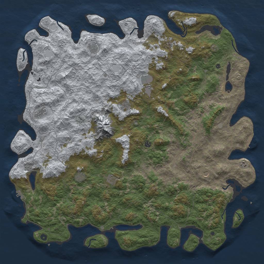 Rust Map: Procedural Map, Size: 6000, Seed: 2039088675, 20 Monuments