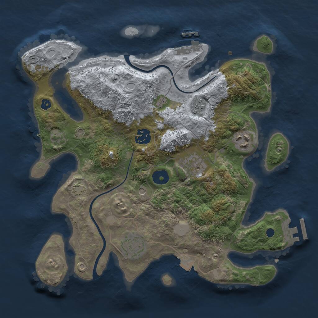 Rust Map: Procedural Map, Size: 3000, Seed: 122361896, 10 Monuments