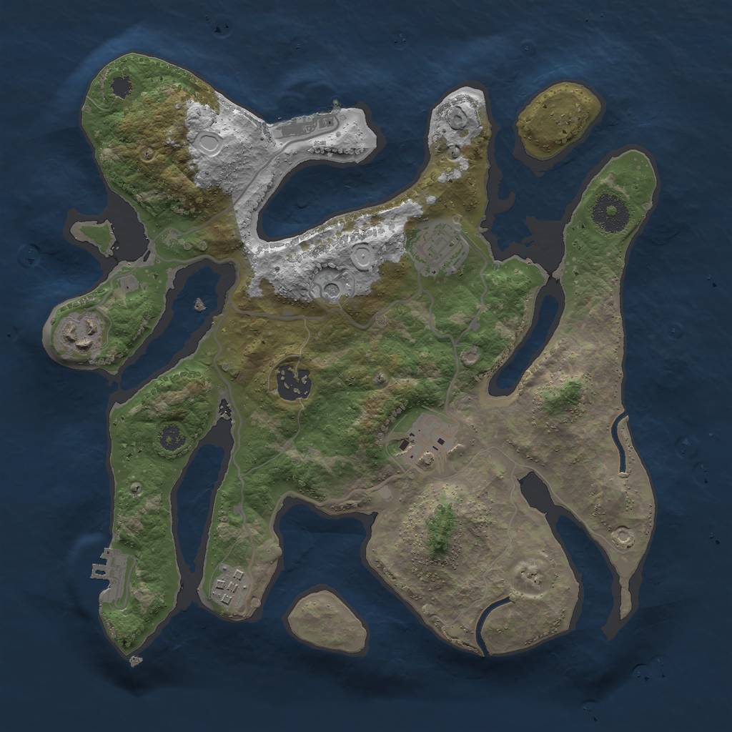 Rust Map: Procedural Map, Size: 3000, Seed: 13415, 13 Monuments