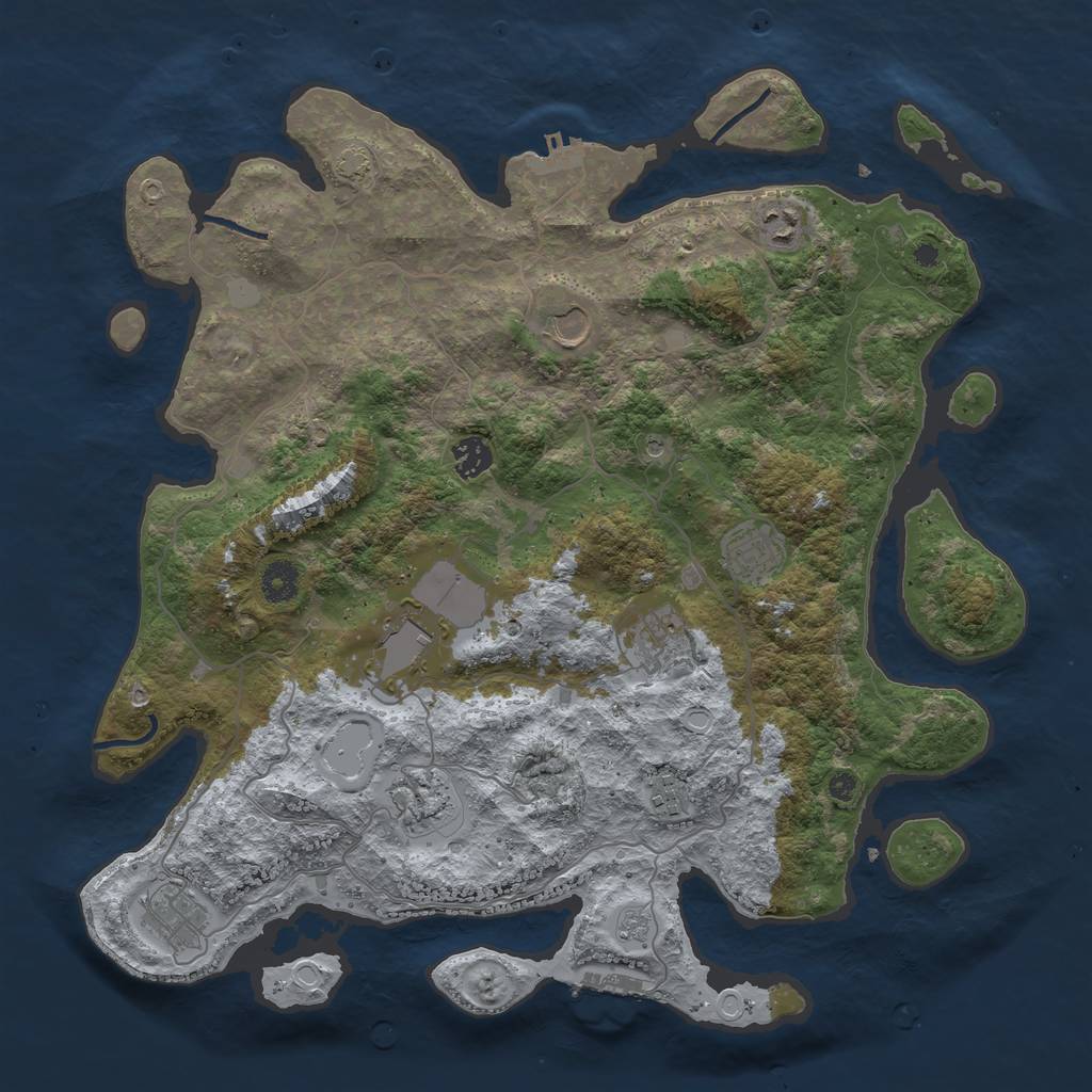 Rust Map: Procedural Map, Size: 4025, Seed: 30092021, 17 Monuments