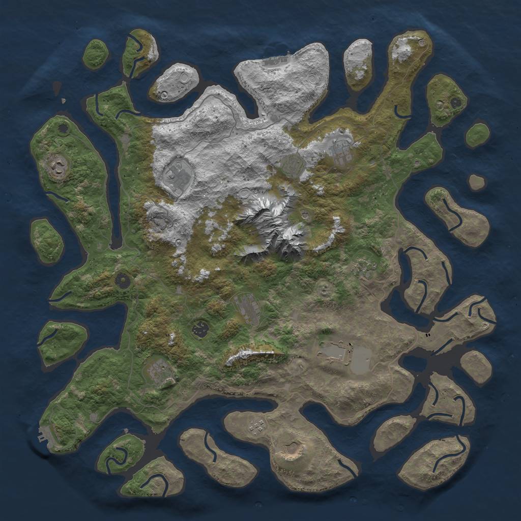 Rust Map: Procedural Map, Size: 5000, Seed: 2033719531, 19 Monuments