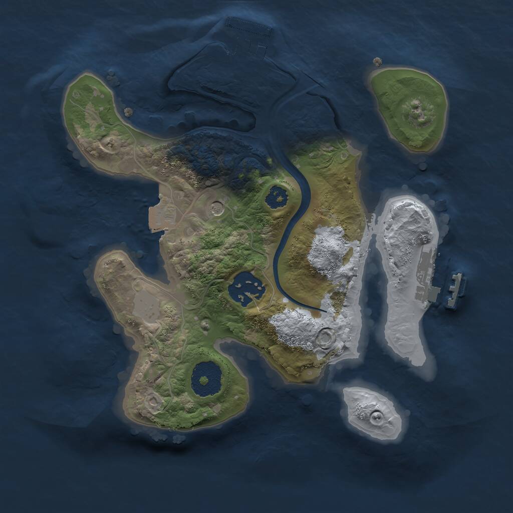 Rust Map: Procedural Map, Size: 2300, Seed: 6346463, 5 Monuments
