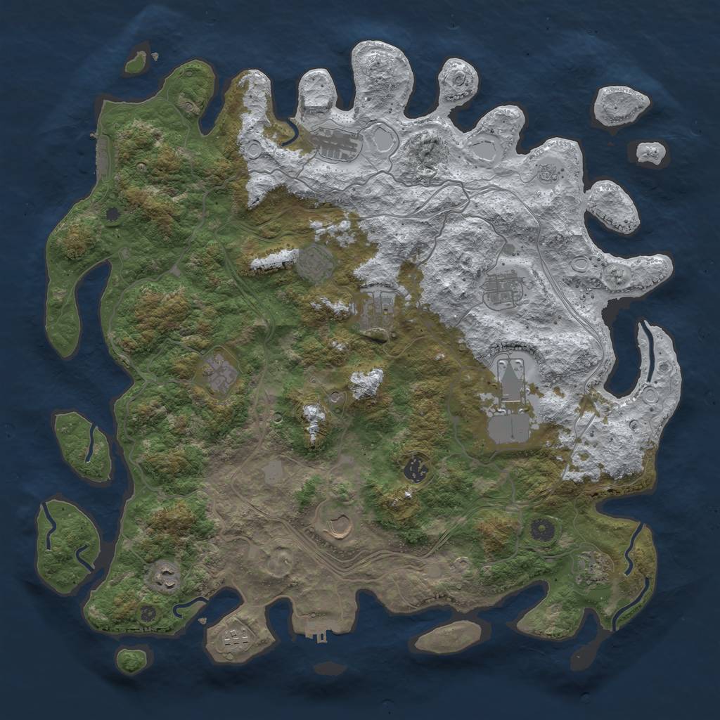 Rust Map: Procedural Map, Size: 4500, Seed: 20508, 20 Monuments