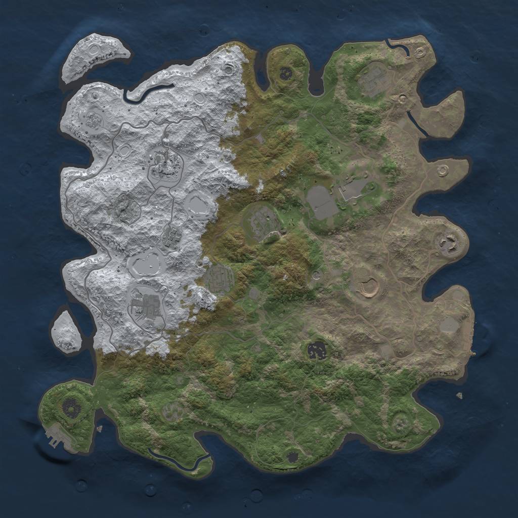 Rust Map: Procedural Map, Size: 4000, Seed: 34568, 19 Monuments