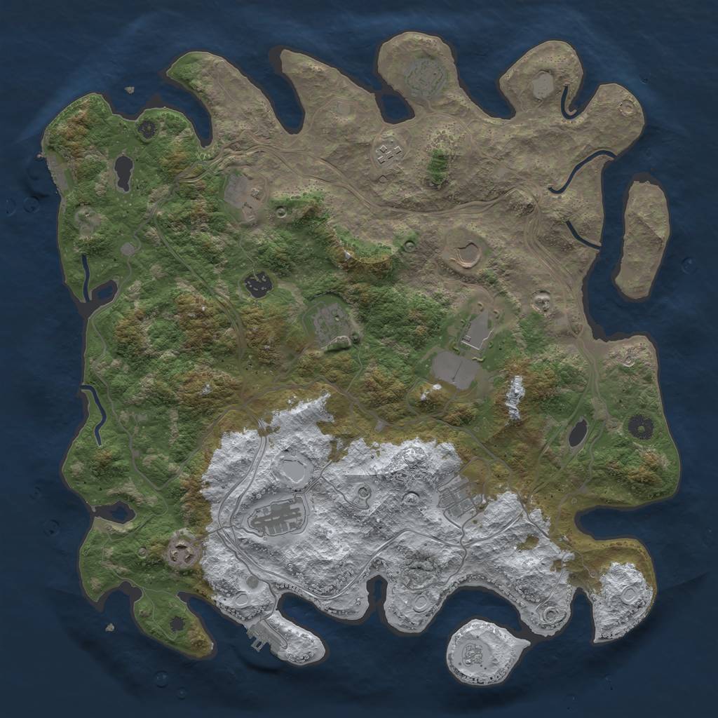 Rust Map: Procedural Map, Size: 4250, Seed: 80706050, 19 Monuments