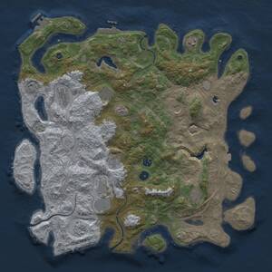 Thumbnail Rust Map: Procedural Map, Size: 4454, Seed: 5454, 16 Monuments