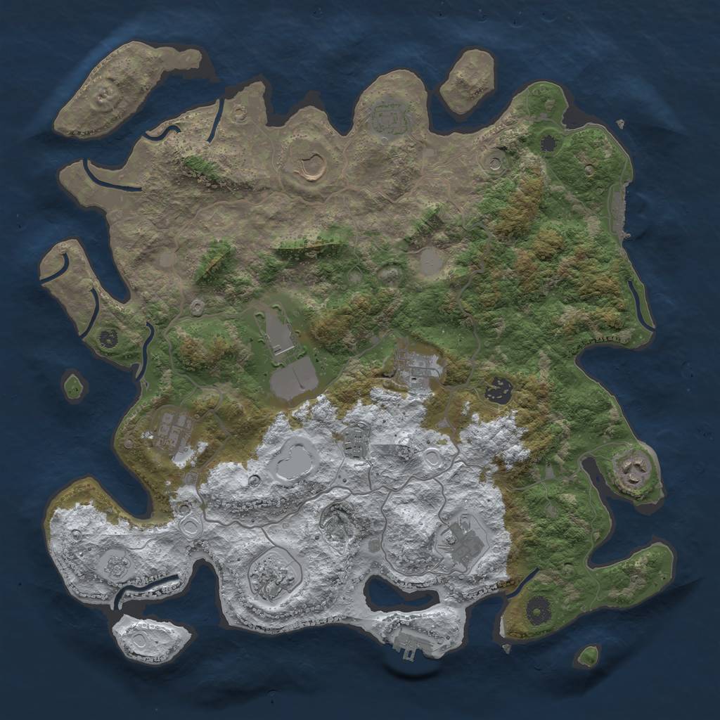 Rust Map: Procedural Map, Size: 4000, Seed: 1000209, 19 Monuments