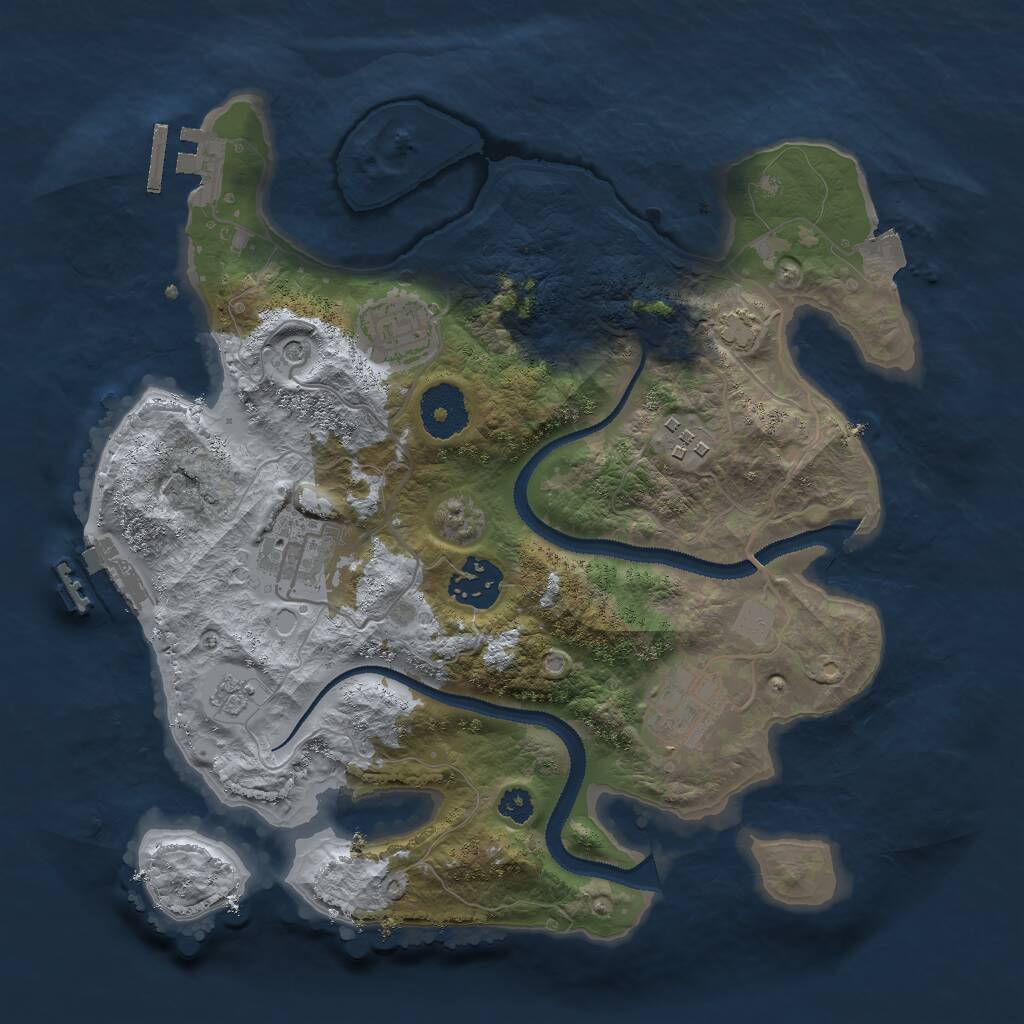 Rust Map: Procedural Map, Size: 3000, Seed: 41311, 11 Monuments