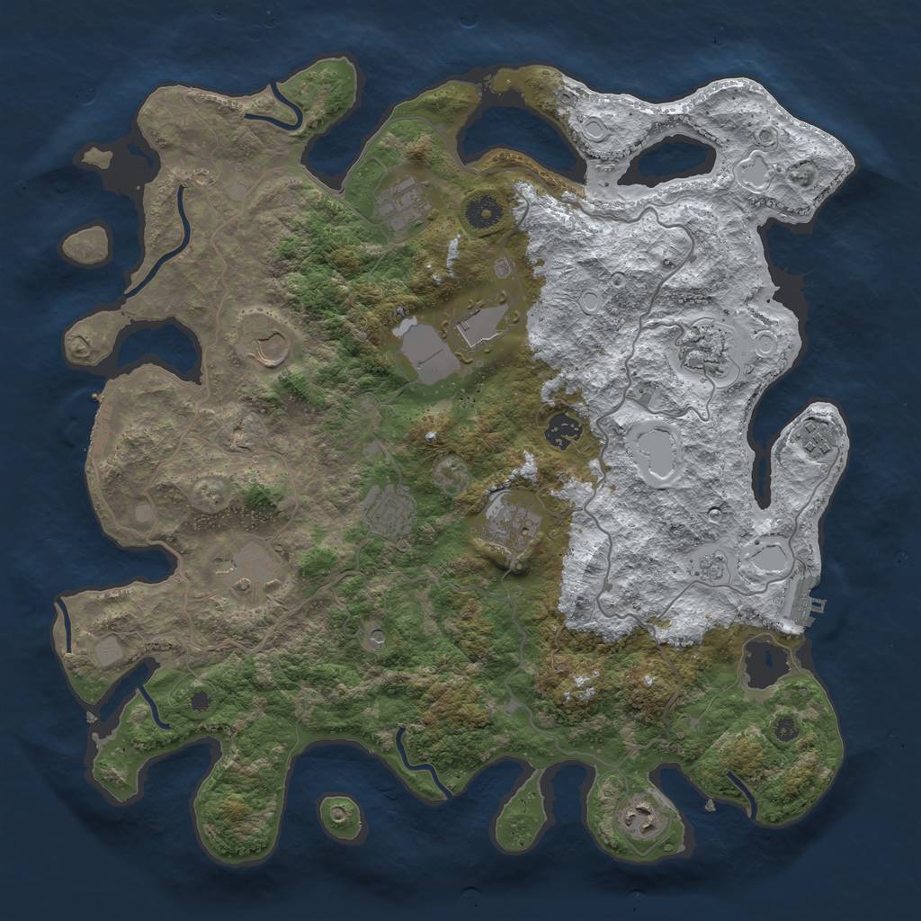 Rust Map: Procedural Map, Size: 4000, Seed: 1504075862, 19 Monuments