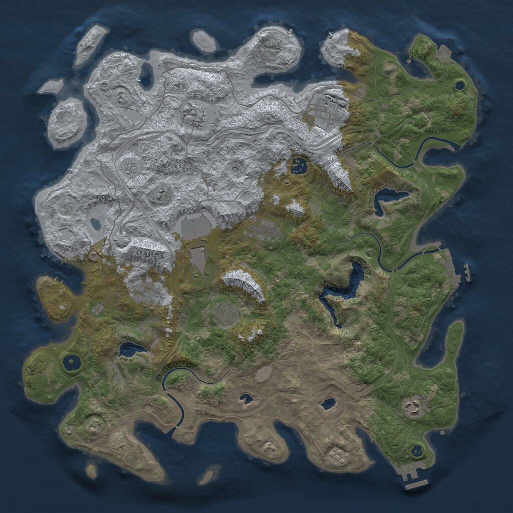 Rust Map: Procedural Map, Size: 4500, Seed: 188252946, 15 Monuments