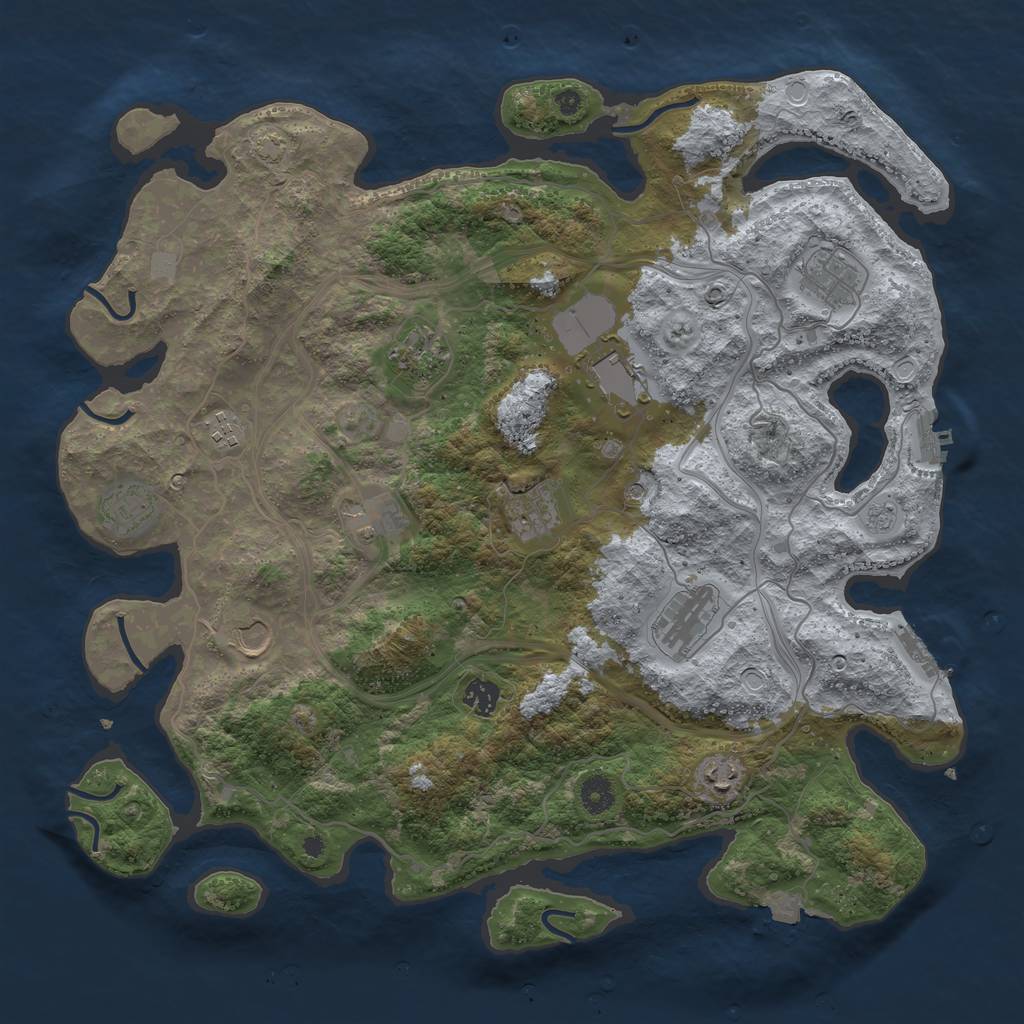Rust Map: Procedural Map, Size: 4250, Seed: 24114563, 19 Monuments