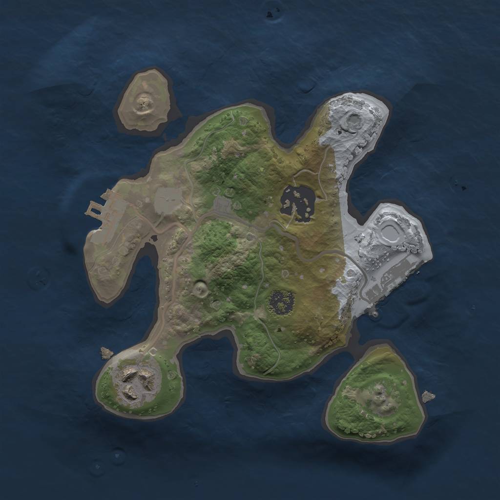 Rust Map: Procedural Map, Size: 2000, Seed: 478458638, 7 Monuments