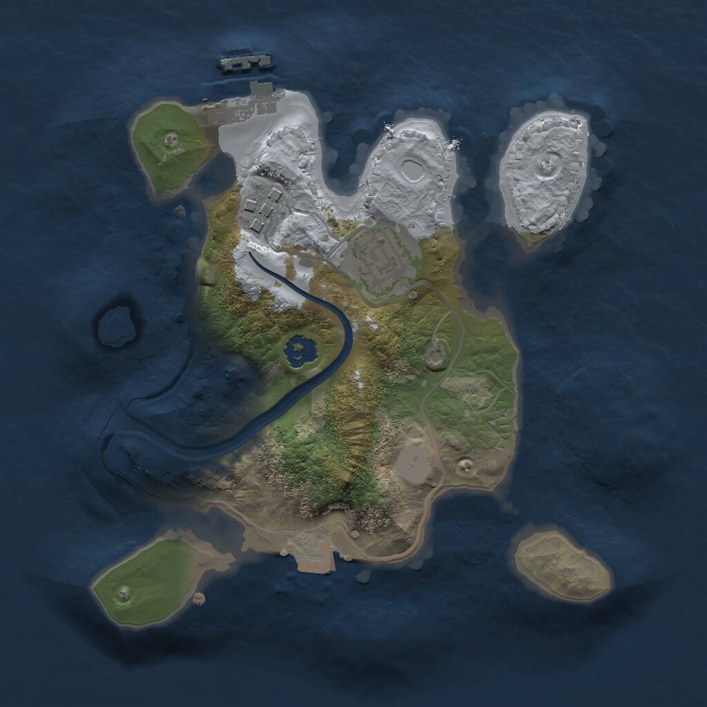 Rust Map: Procedural Map, Size: 2200, Seed: 15056, 4 Monuments