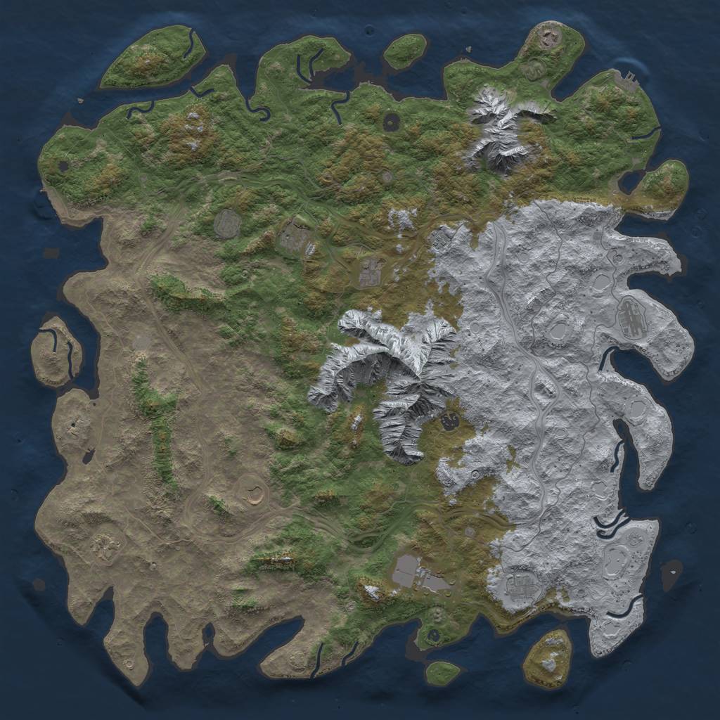 Rust Map: Procedural Map, Size: 6000, Seed: 10600, 19 Monuments