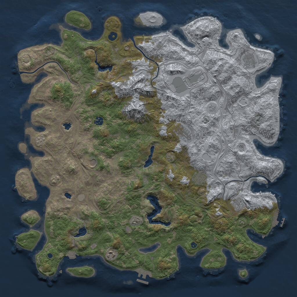 Rust Map: Procedural Map, Size: 5000, Seed: 1453657674, 15 Monuments