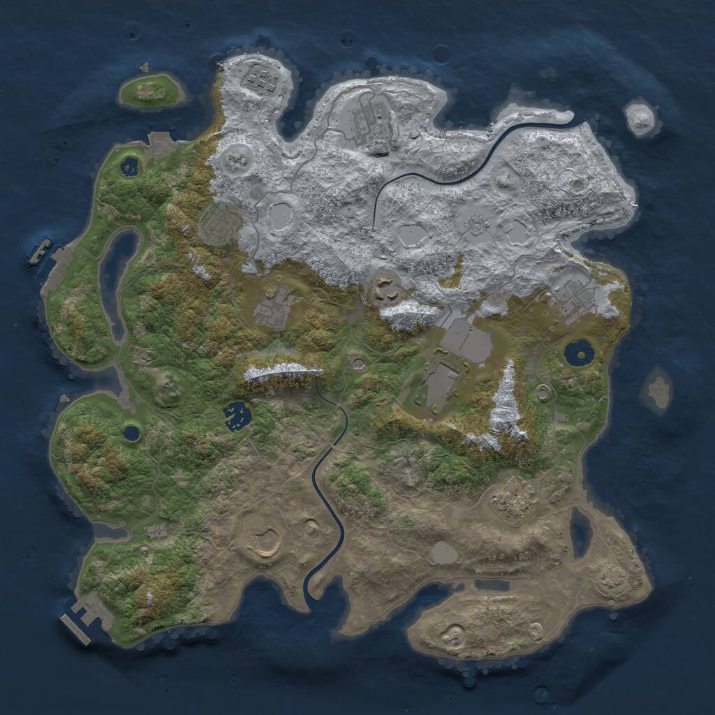 Rust Map: Procedural Map, Size: 3800, Seed: 90309, 16 Monuments