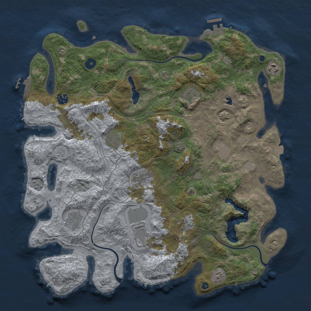 Rust Map: Procedural Map, Size: 4250, Seed: 2854987, 16 Monuments