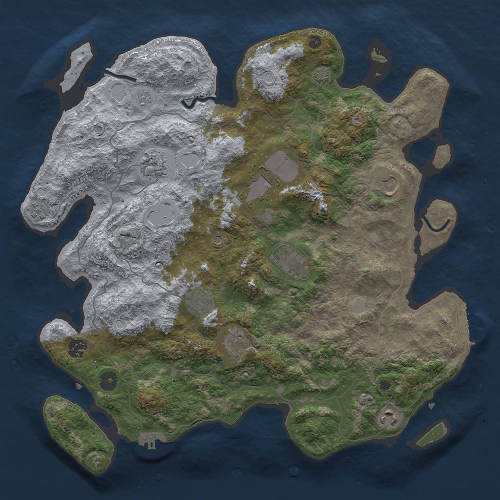 Rust Map: Procedural Map, Size: 4000, Seed: 7857837, 17 Monuments