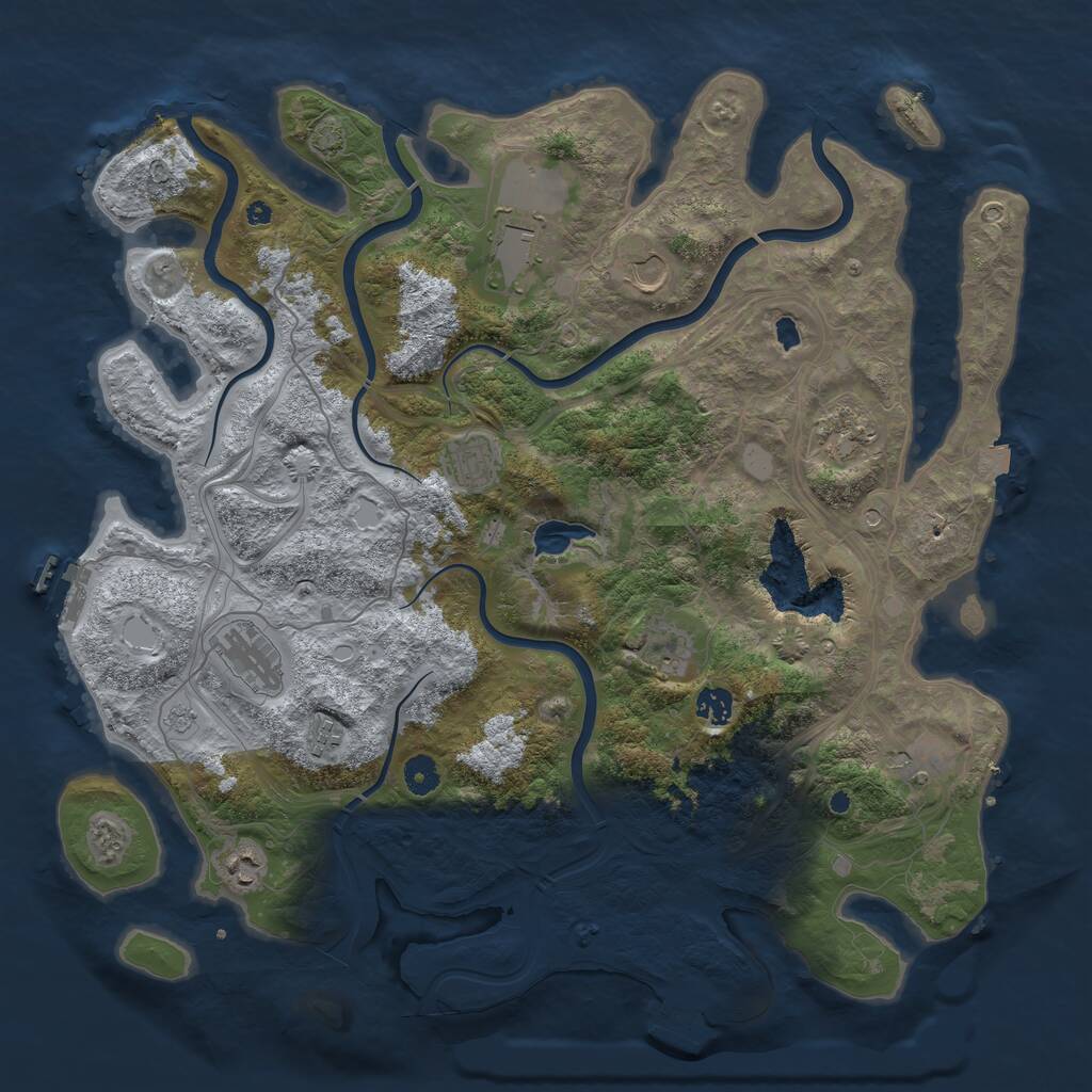 Rust Map: Procedural Map, Size: 4350, Seed: 195605439, 16 Monuments