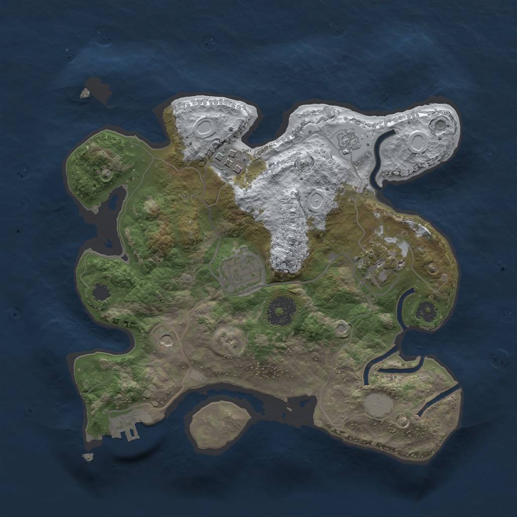 Rust Map: Procedural Map, Size: 2608, Seed: 13825, 11 Monuments