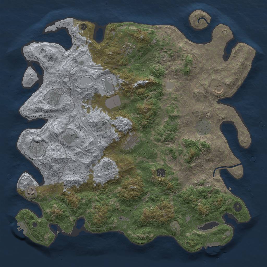 Rust Map: Procedural Map, Size: 4500, Seed: 1211213952, 18 Monuments