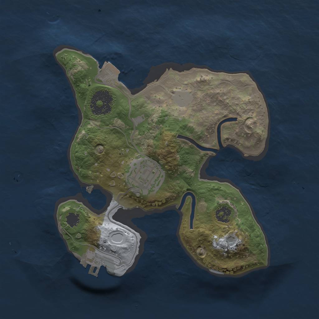 Rust Map: Procedural Map, Size: 2000, Seed: 79258889, 5 Monuments