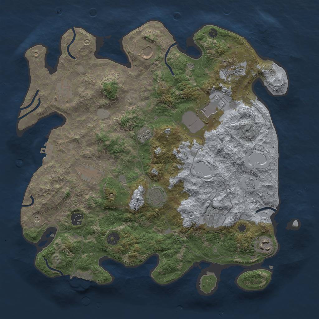 Rust Map: Procedural Map, Size: 3750, Seed: 78784743, 17 Monuments