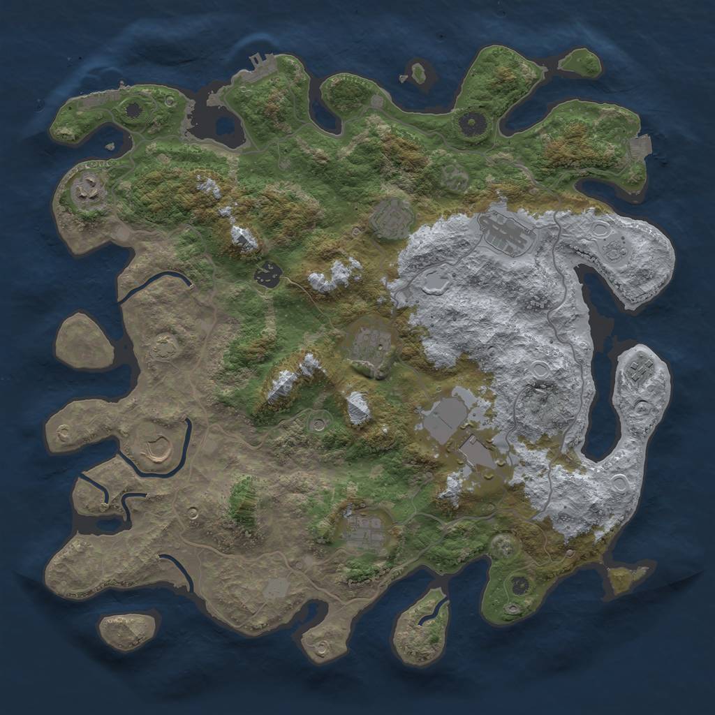Rust Map: Procedural Map, Size: 4096, Seed: 120309, 17 Monuments