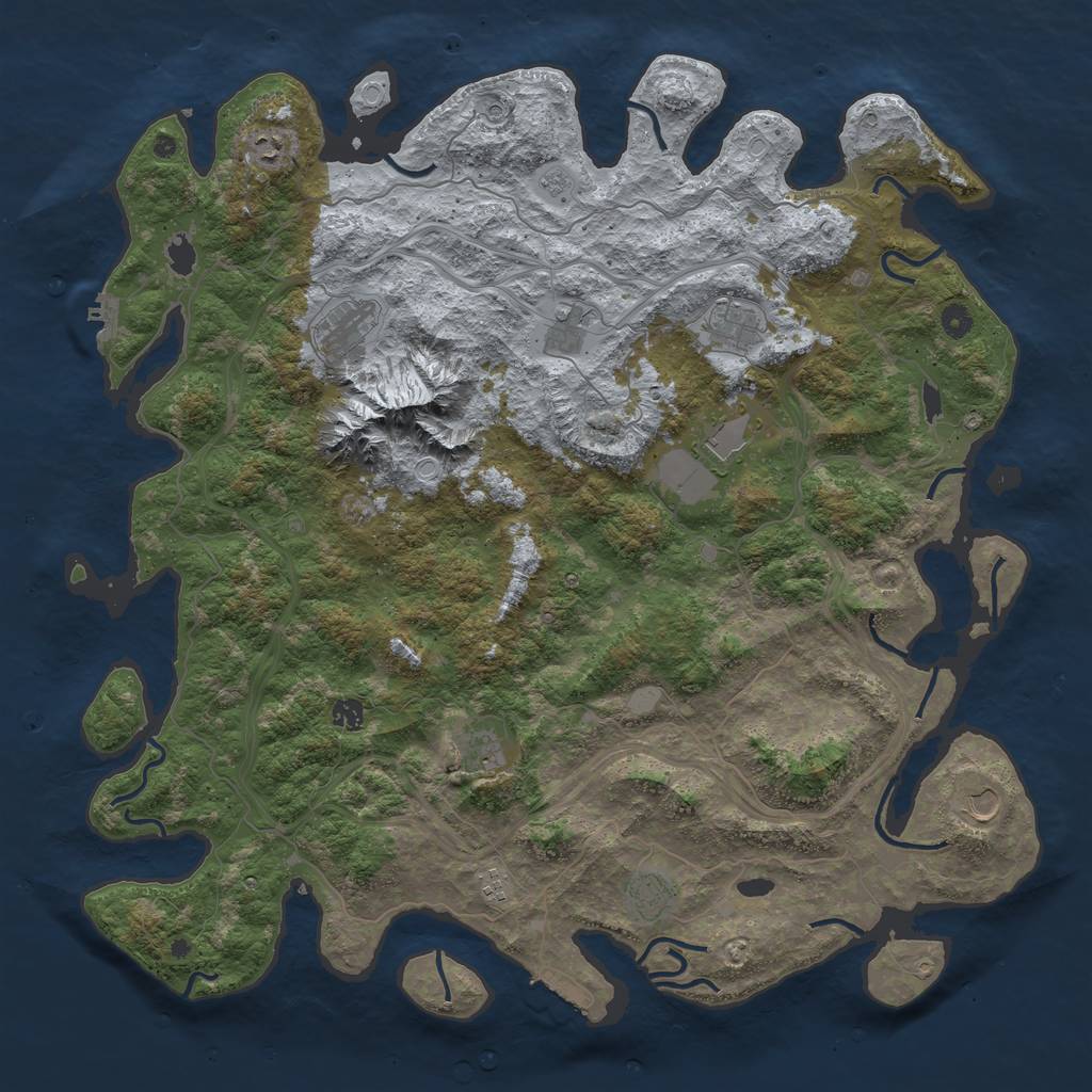 Rust Map: Procedural Map, Size: 5000, Seed: 78097094, 17 Monuments