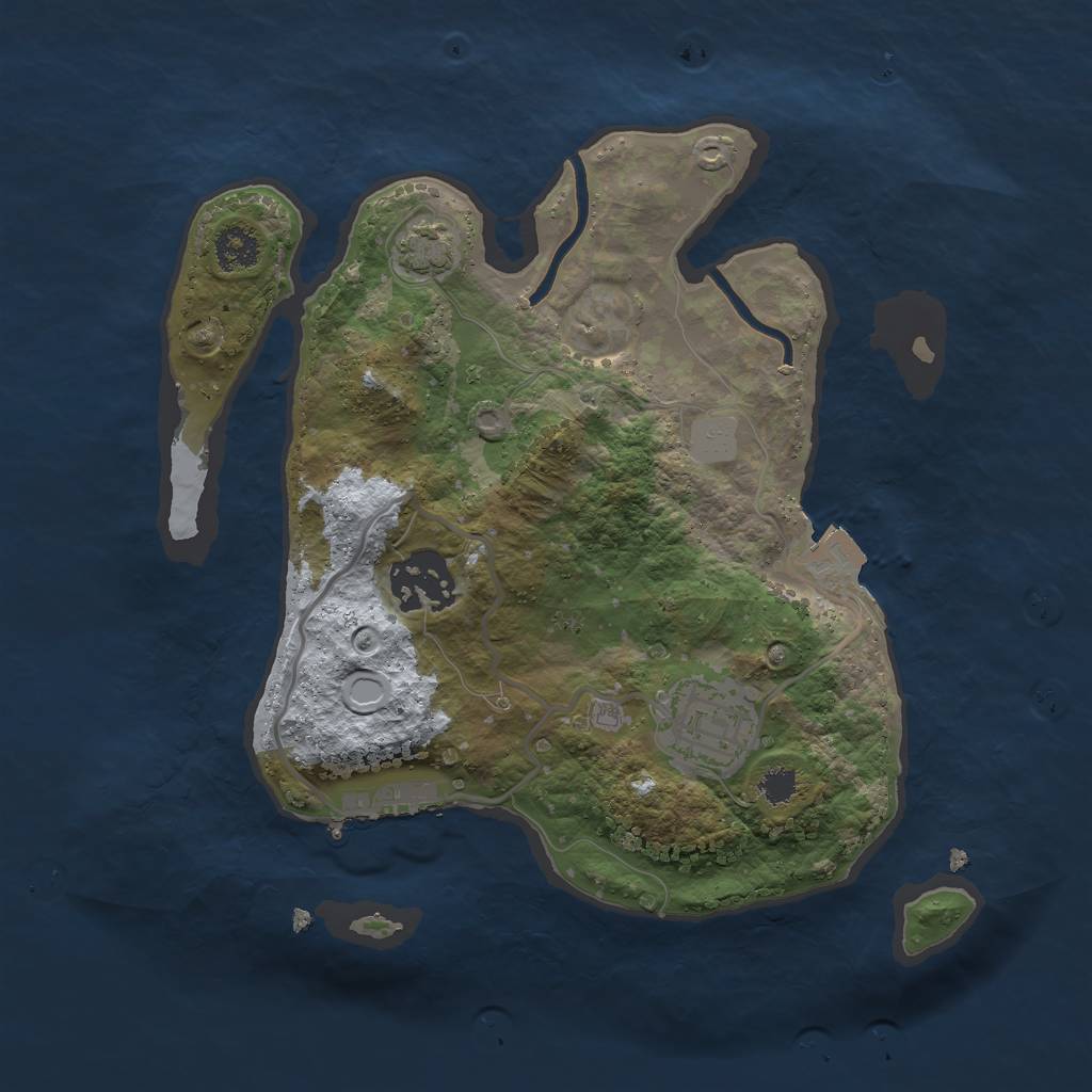 Rust Map: Procedural Map, Size: 2500, Seed: 11123, 7 Monuments