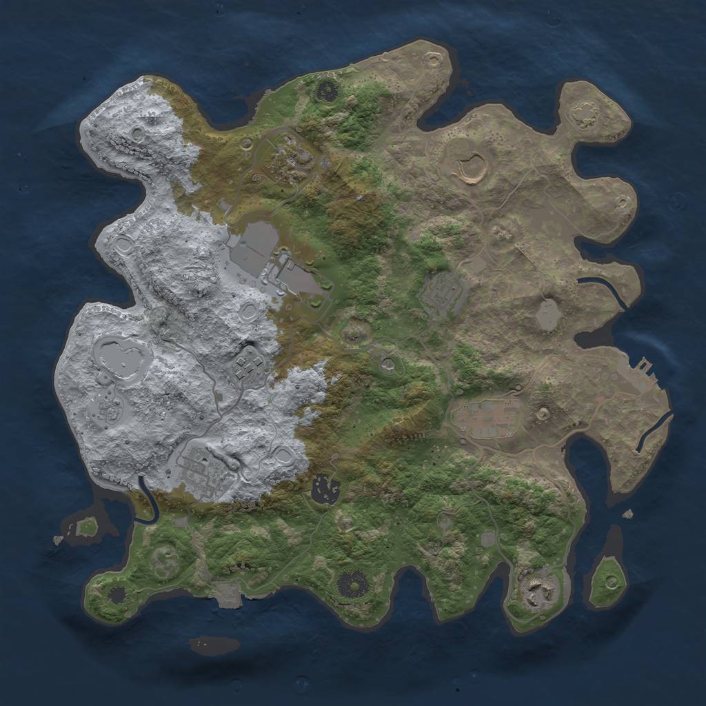 Rust Map: Procedural Map, Size: 3500, Seed: 2066241198, 16 Monuments